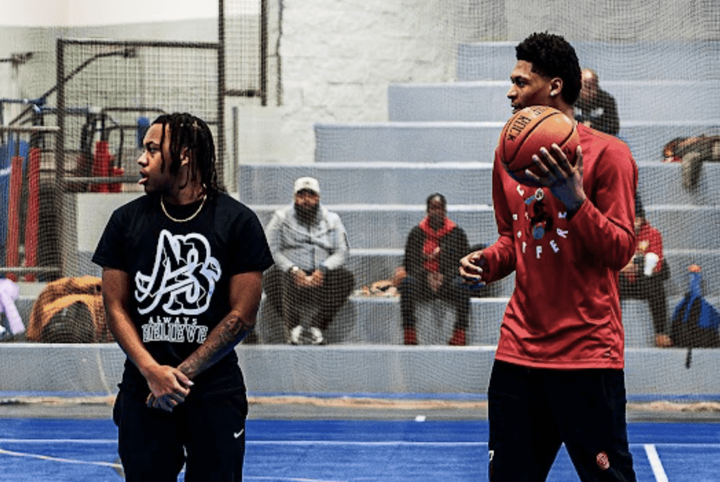 Meleek Thomas, Amere Brown, and Amari Evans hosted the free holiday hoops camp on Christmas Eve and more than 150 kids attended.